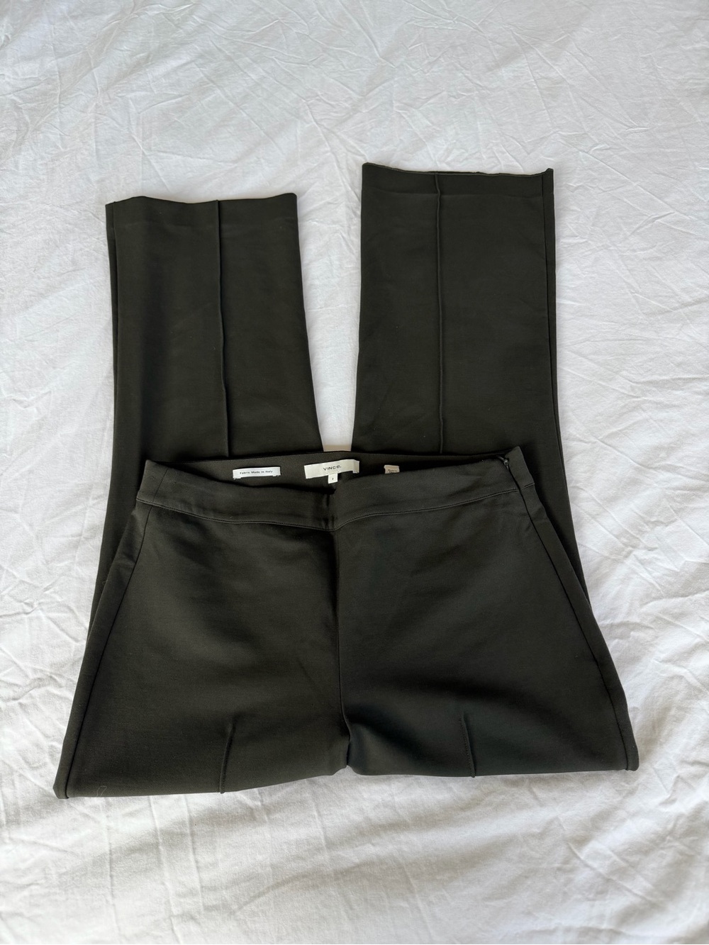 Vince Dark Hunter Green Stretchy Dress Pants - Picture 2 of 5